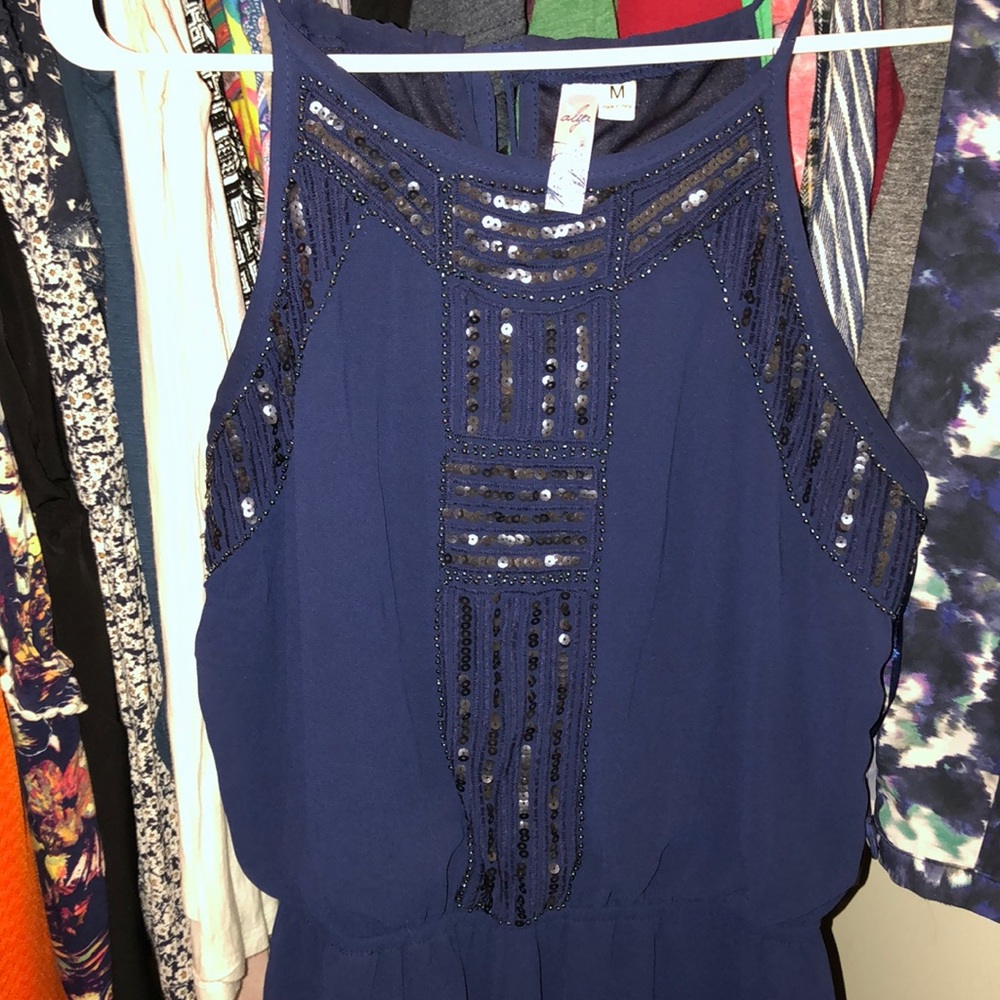 Blue dressy romper